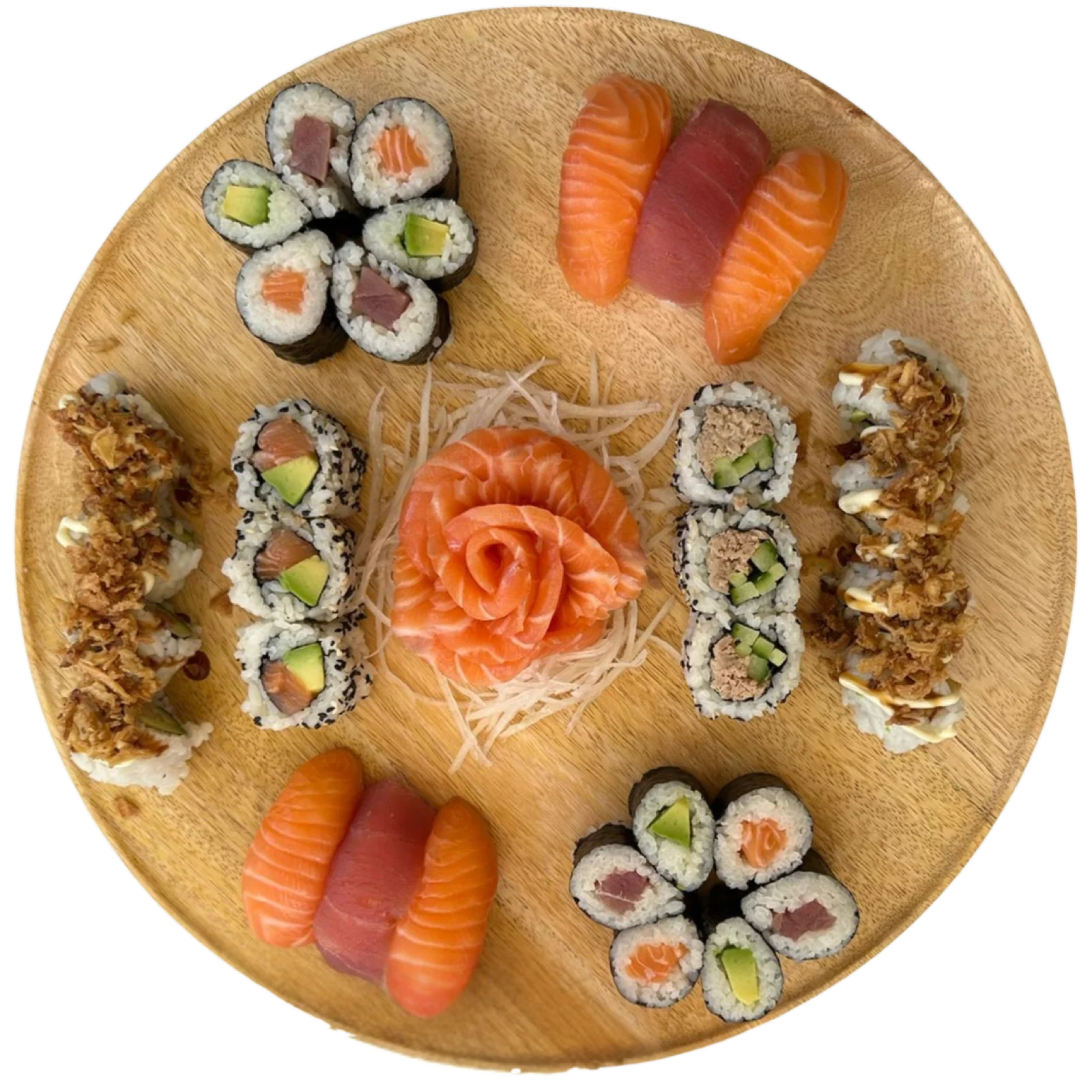Plateau de sushis frais préparé chez Thai Délices à Argelès-sur-Mer